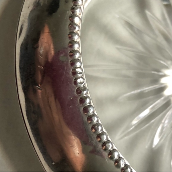 Vintage Frank M. Whiting Small Sterling Silver Crystal Coaster - Picture 12 of 13